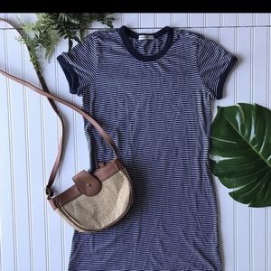 Marine layer T-shirt dress striped blue white